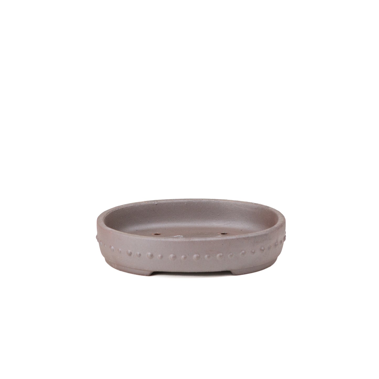 Bonsai pot unglazed oval (drum) 18cm