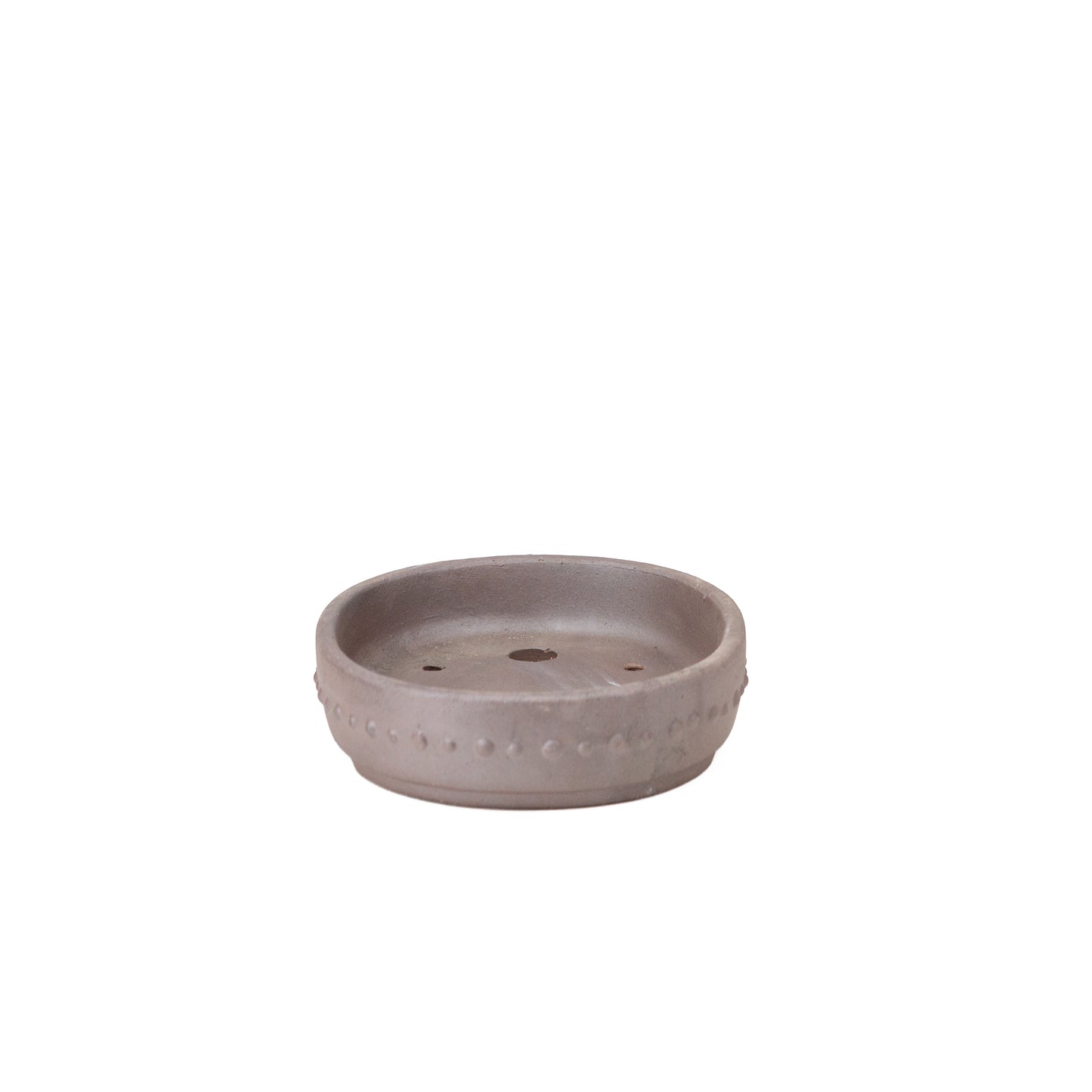 Bonsai pot unglazed oval (drum) 18cm
