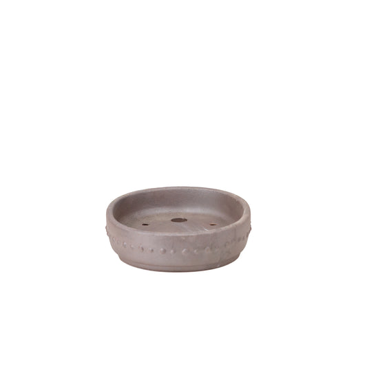 Bonsai pot unglazed oval (drum) 18cm