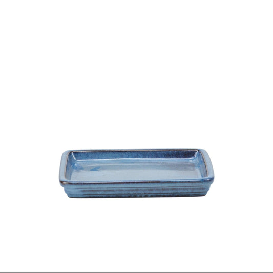 Bonsai saucer blue rectangular 18cm