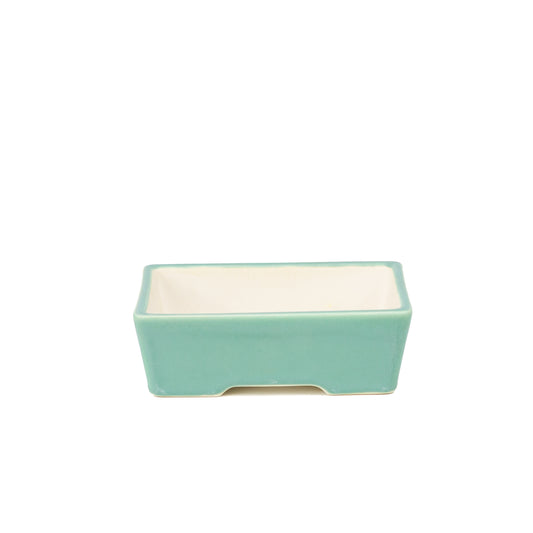 Bonsai Yixing pot turquoise rectangle 15cm