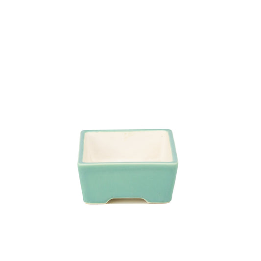 Bonsai Yixing pot turquoise rectangle 15cm