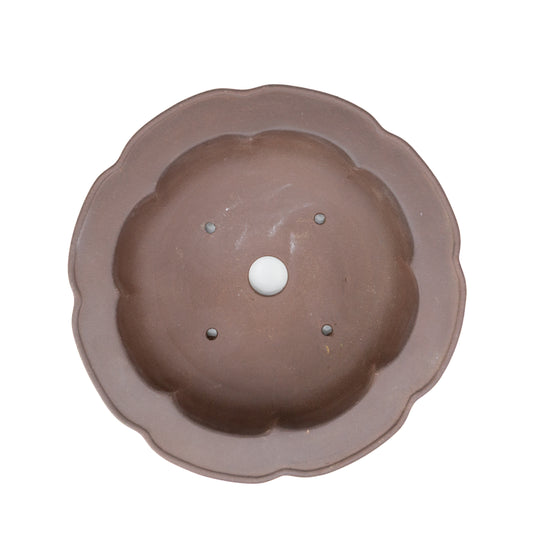Bonsai Yixing pot unglazed lotus round 24cm