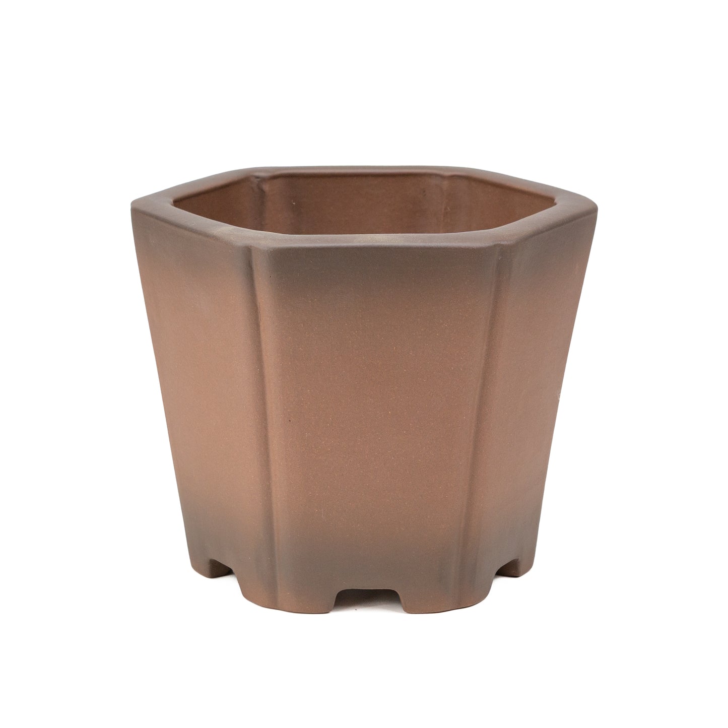 Bonsai Yixing pot unglazed hexagon cascade 22 cm, height 19 cm