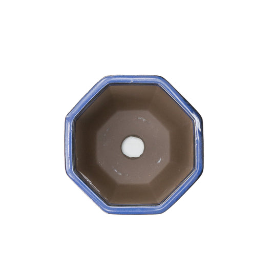 Bonsai pot octagonal cascade blue 10cm