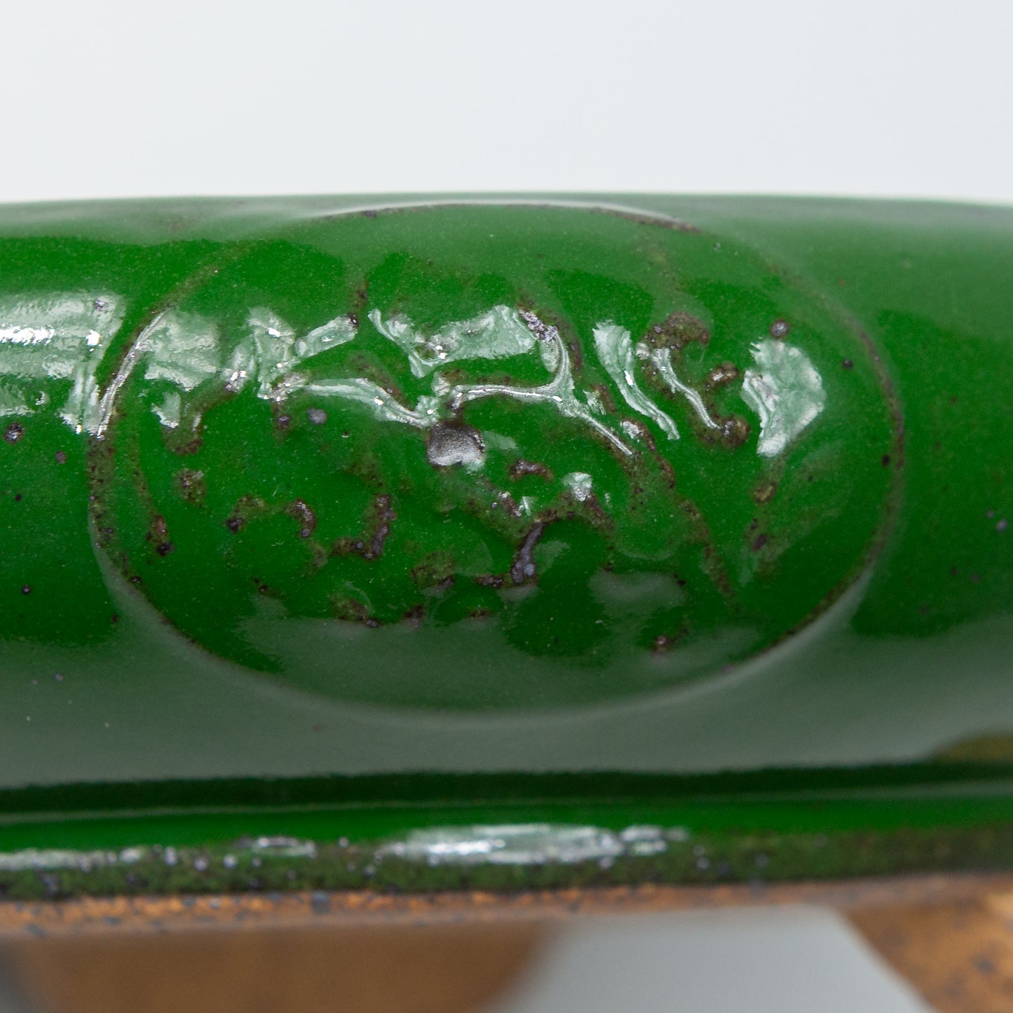 Bonsai Yixing pot dark green round 18cm