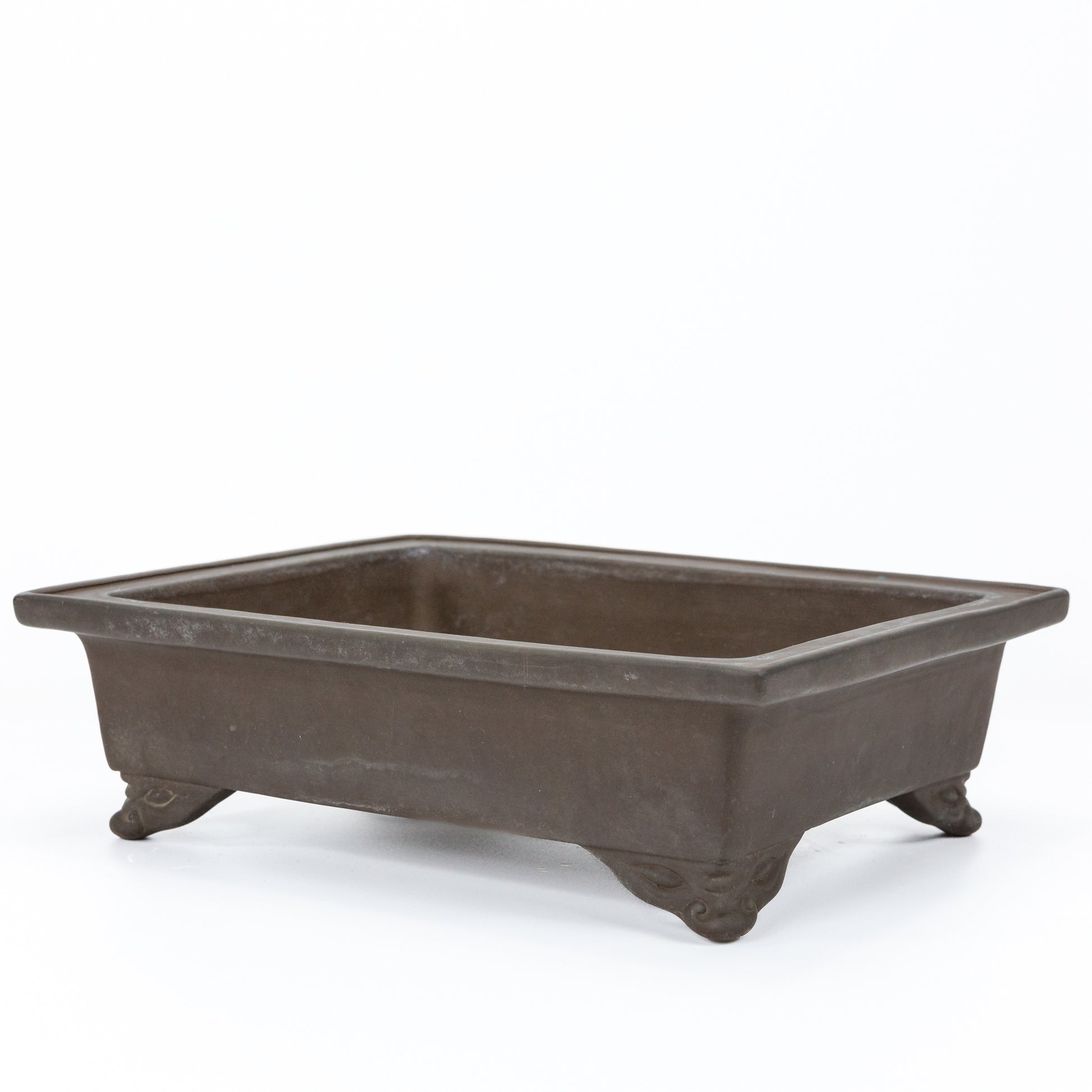 Bonsai pot Yamaaki ongeglazuurd gebruikt rechthoek 29.5cm
