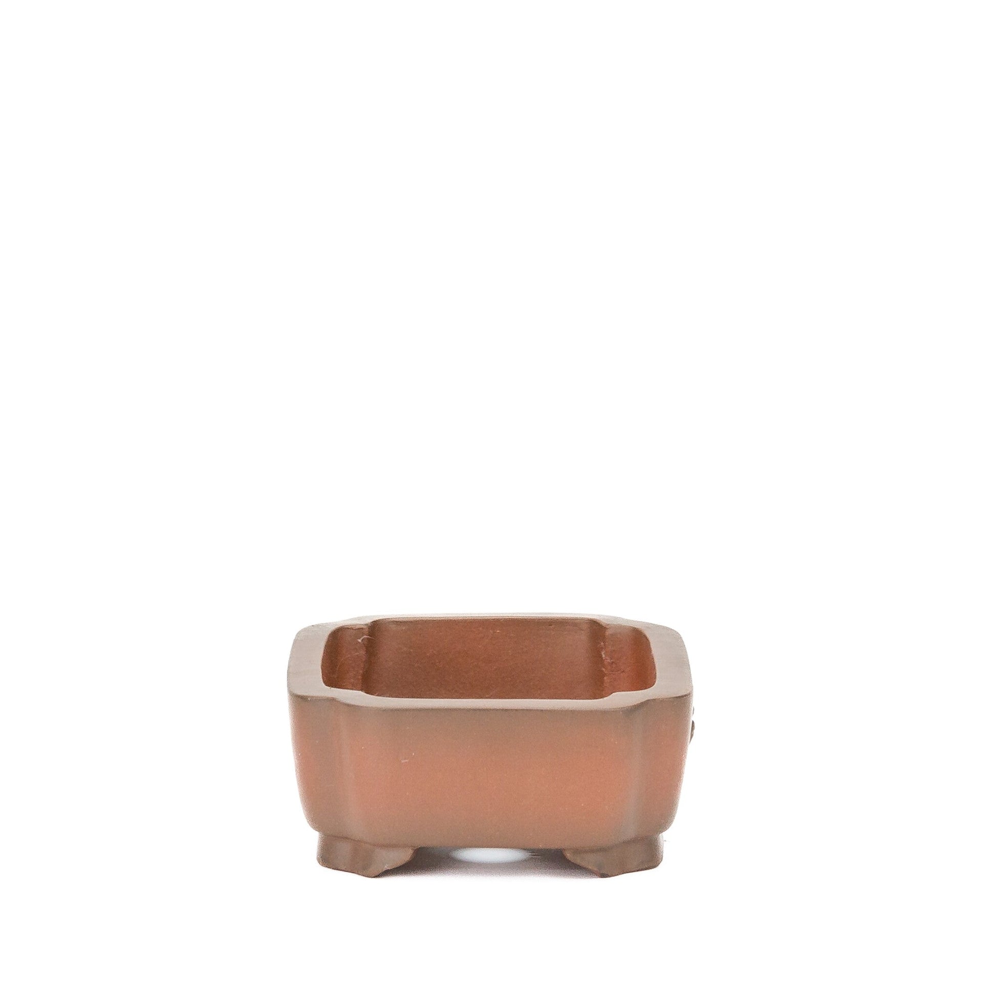 Bonsai pot Yixing ongeglazuurd mokko krab 13cm