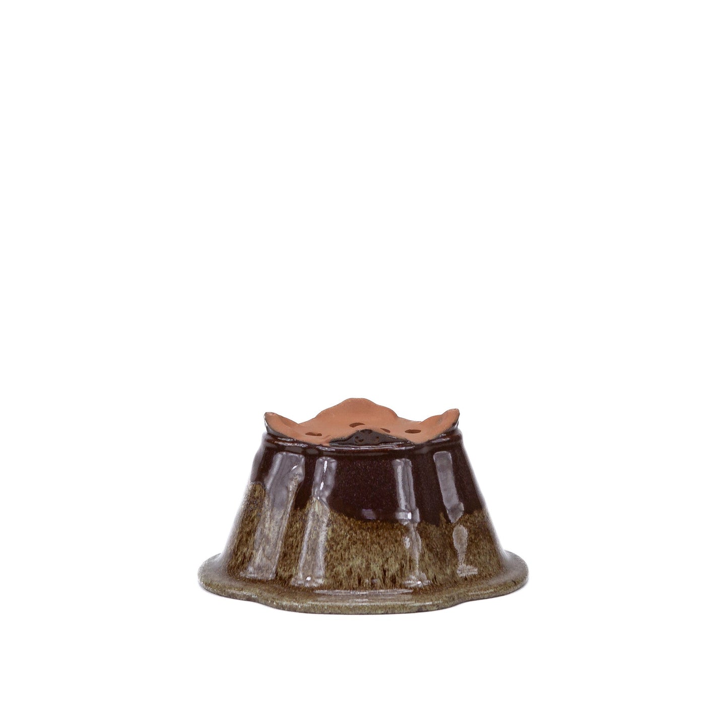 Bonsai pot chrysanthemums brown beige 15.5cm