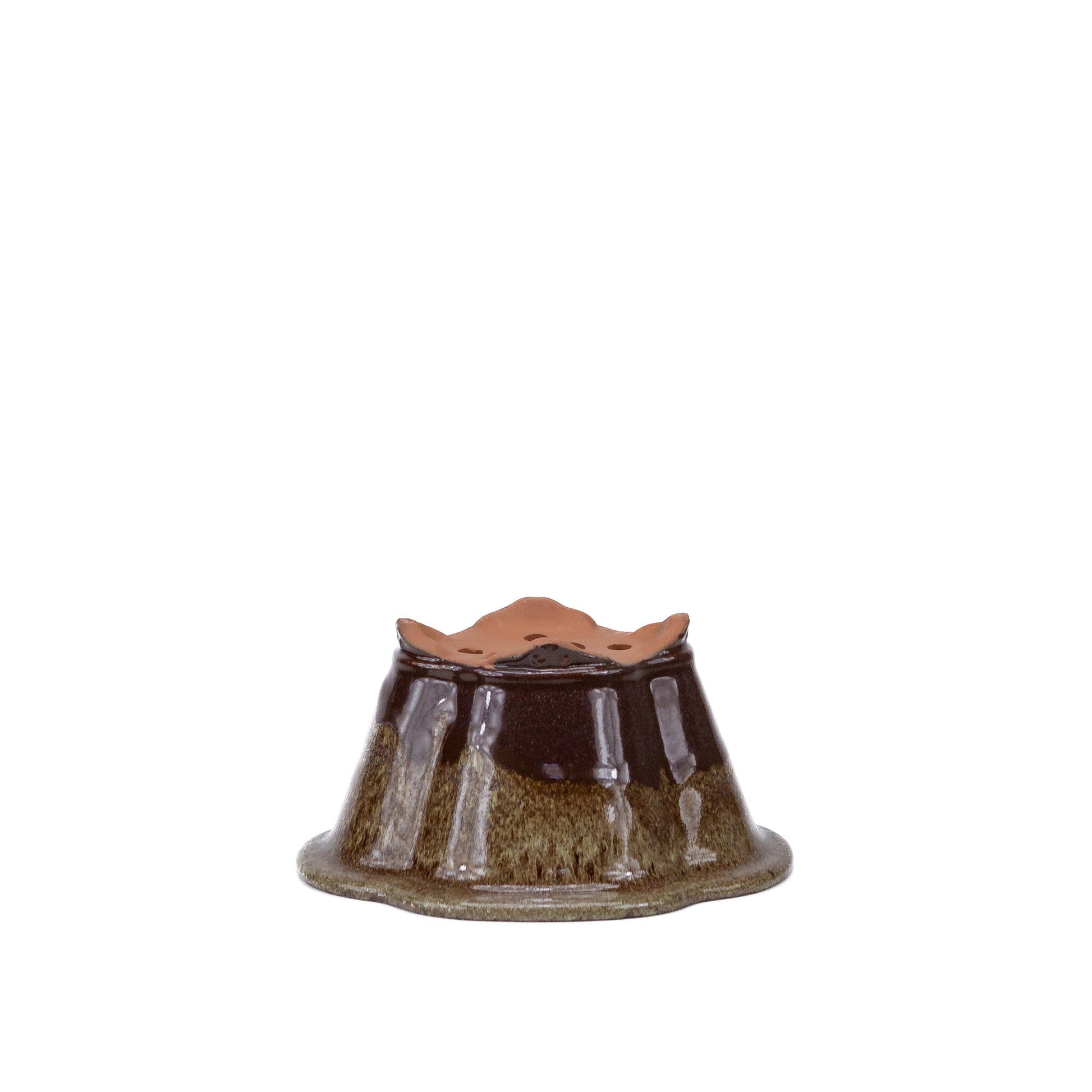 Bonsai pot chrysanthemums brown beige 15.5cm