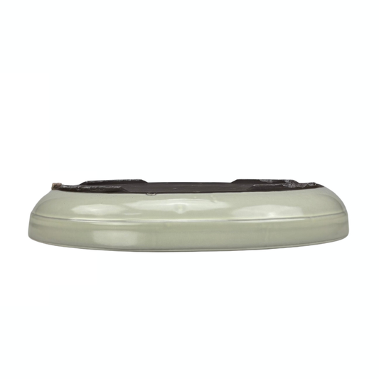 Bonsai pot - oval, glazed, cream (41cm wide)