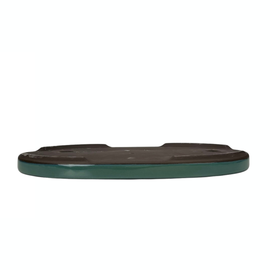 Bonsai pot - oval, glazed, green (45cm wide)