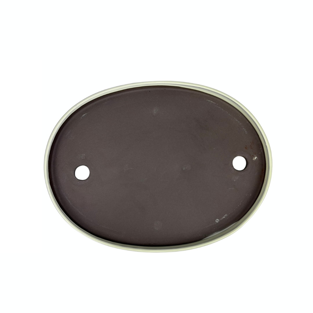 Bonsai pot - oval, glazed, cream (28cm wide)