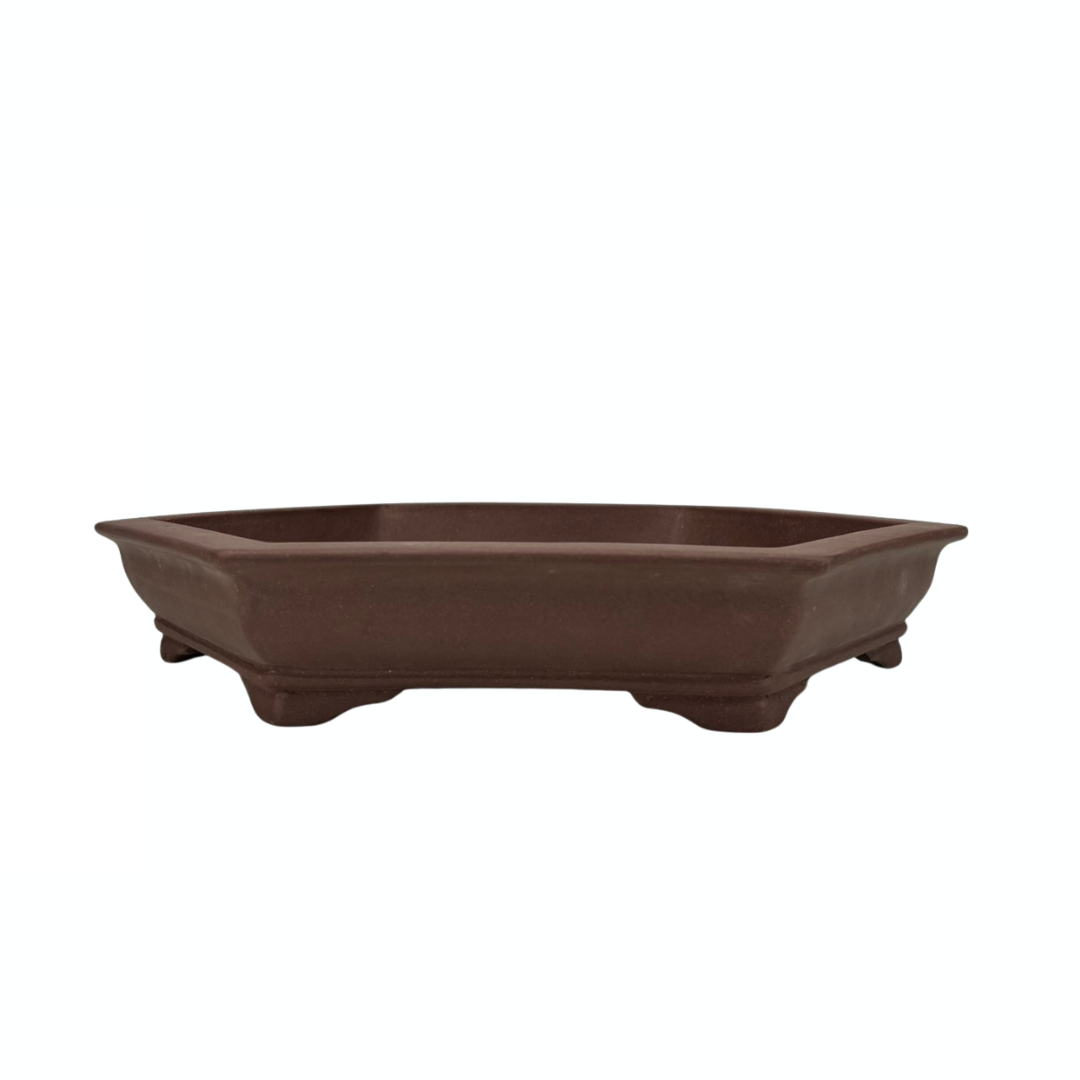 Bonsai pot - hexagonal, unglazed (36cm wide)