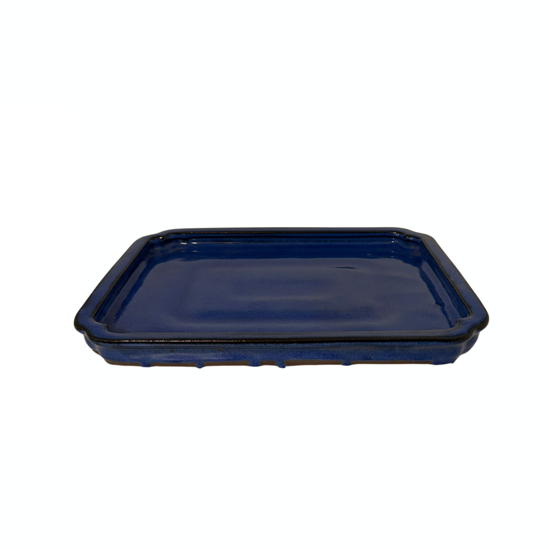 Bonsai drip tray rectangular blue 29cm
