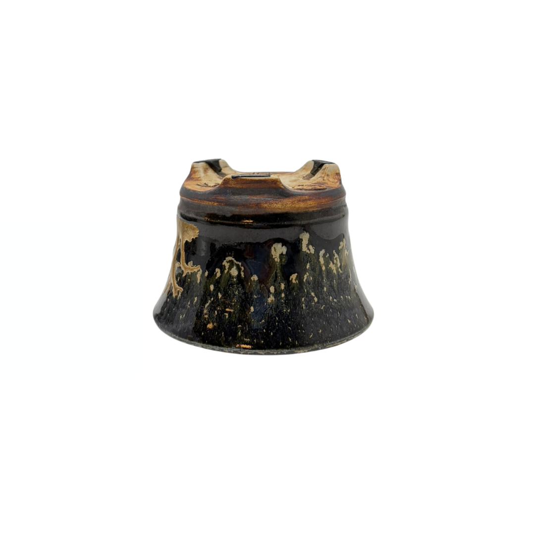 Shohin Bonsai pot black with gold René Lecocq 9cm