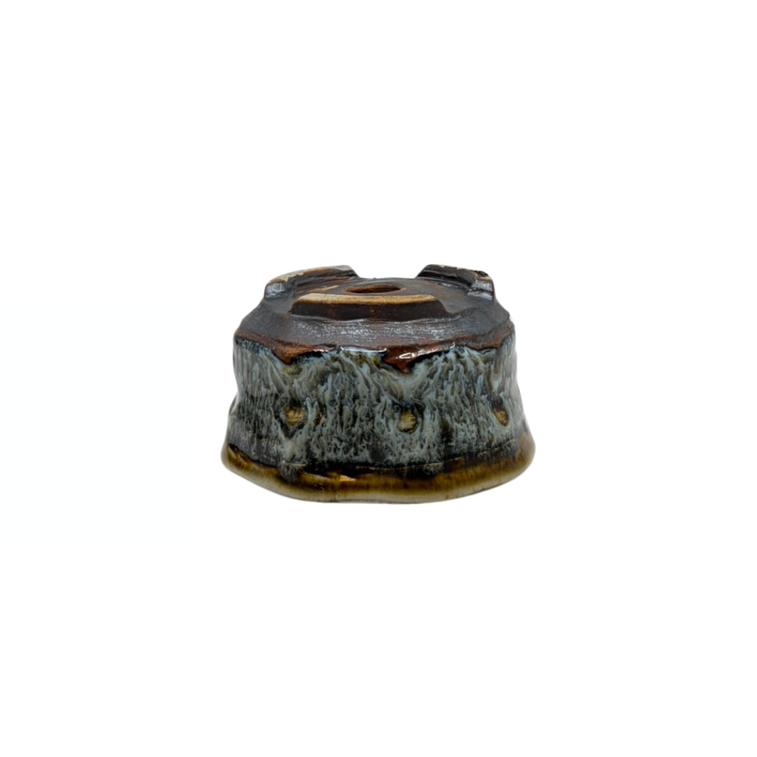 Shohin Bonsai Pot Brown Cream René Lecocq 9cm