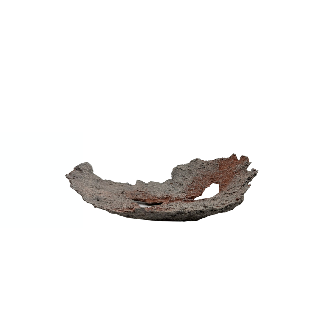 Bonsai slab light gray with red accents 24cm
