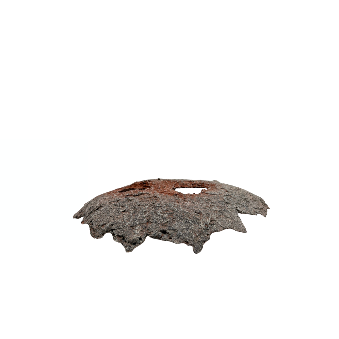 Bonsai slab light gray with red accents 24cm