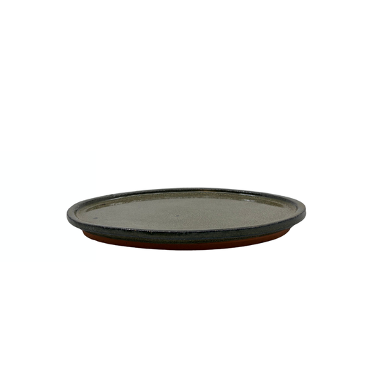 Bonsai drip tray green oval 24cm