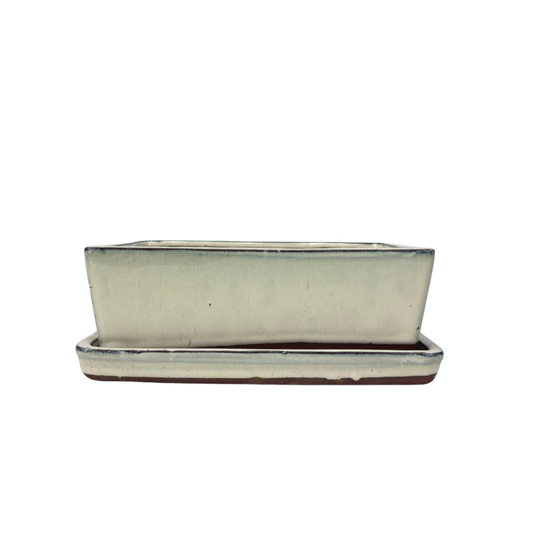 Bonsai pot cream rectangular 25cm - set