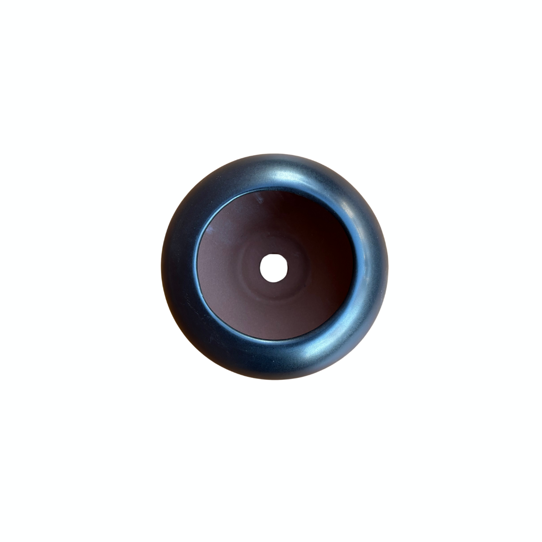 Shohin Bonsai pot black matte ball 12cm