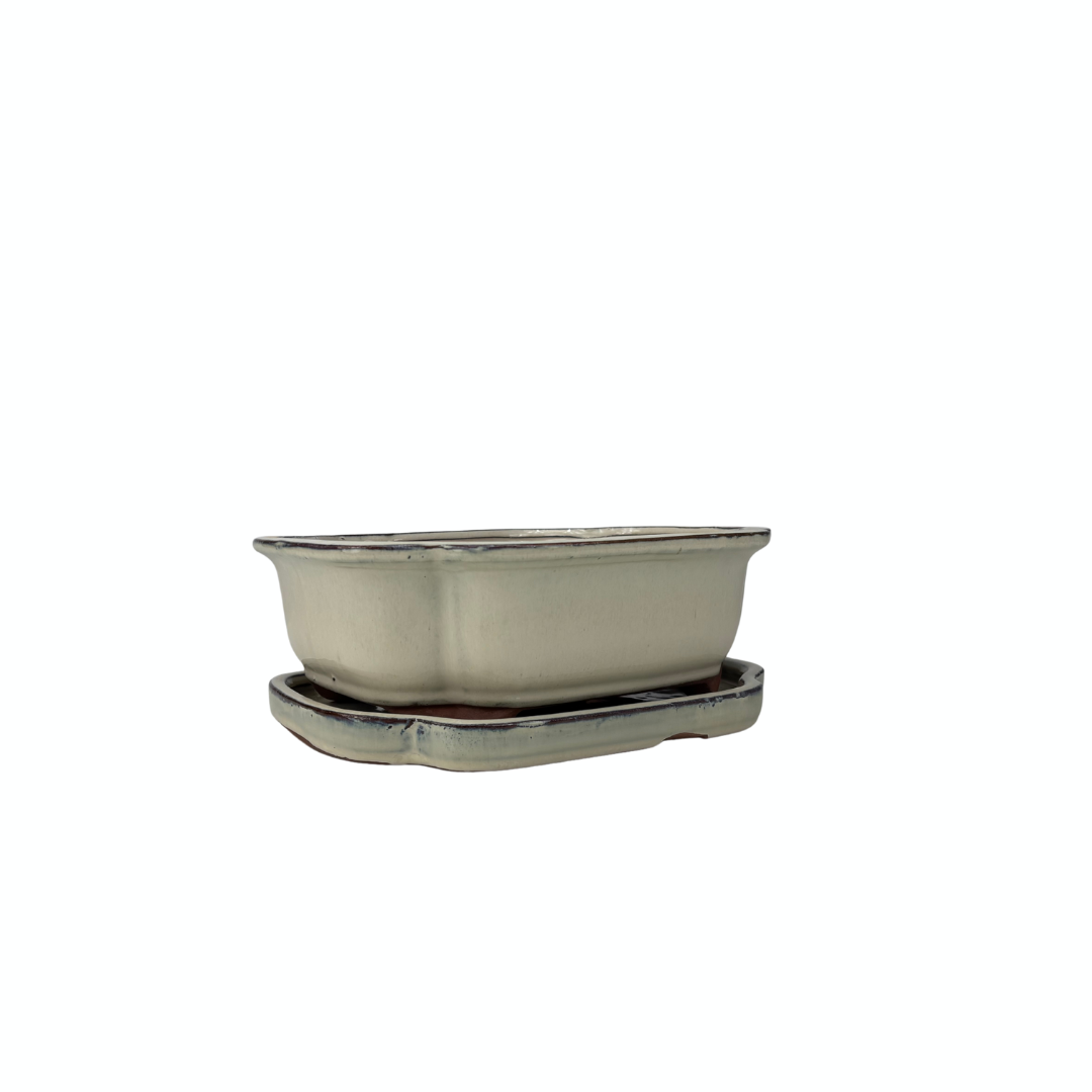 Bonsai pot cream mokko 16cm - set