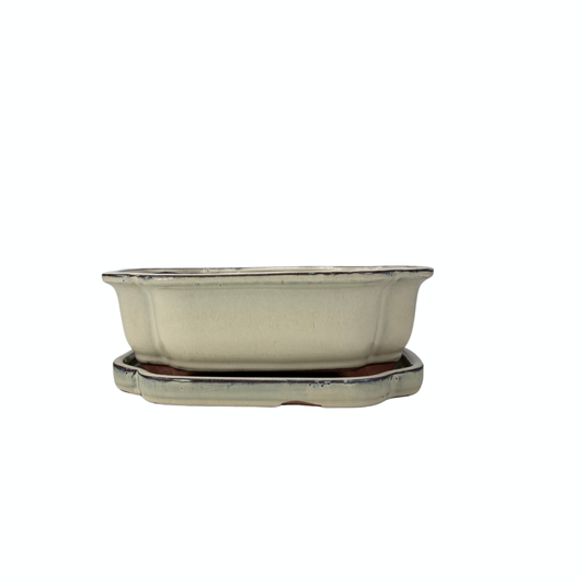 Bonsai pot cream mokko 22cm - set