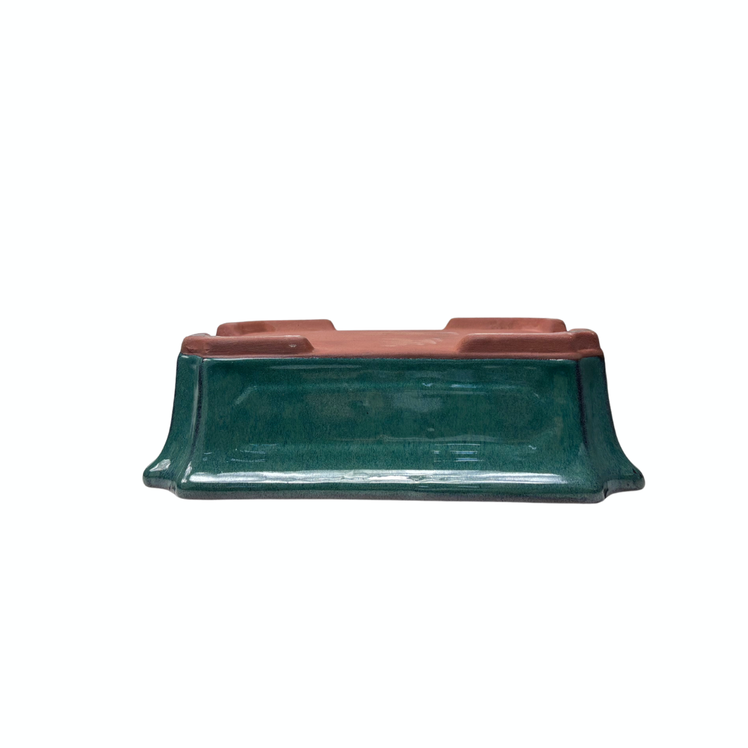 Bonsai pot green rectangular 25cm - set