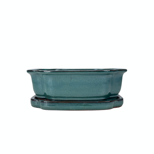 Bonsai pot green mokko 26cm - set