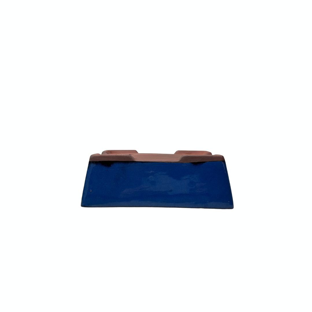 Bonsai pot blue rectangular 24cm - set