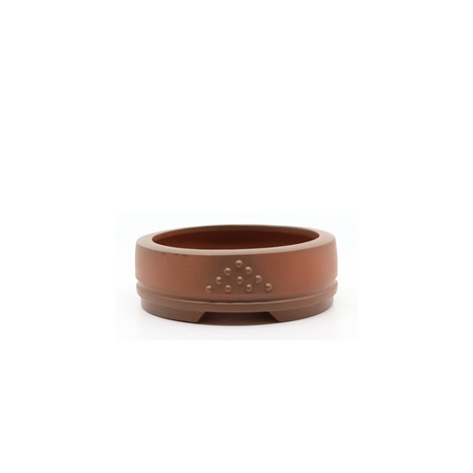 Bonsai pot ongeglazuurd rond 10cm