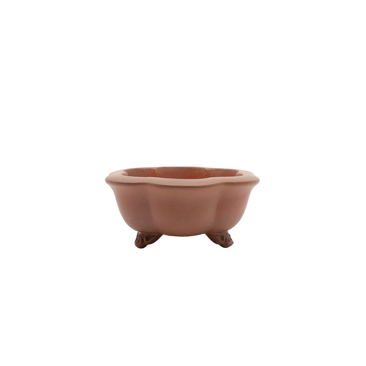 Bonsai pot ongeglazuurd bloem 10cm