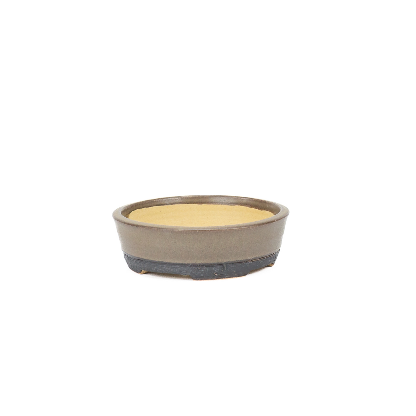 Bonsai pot brown mat round 11.3cm
